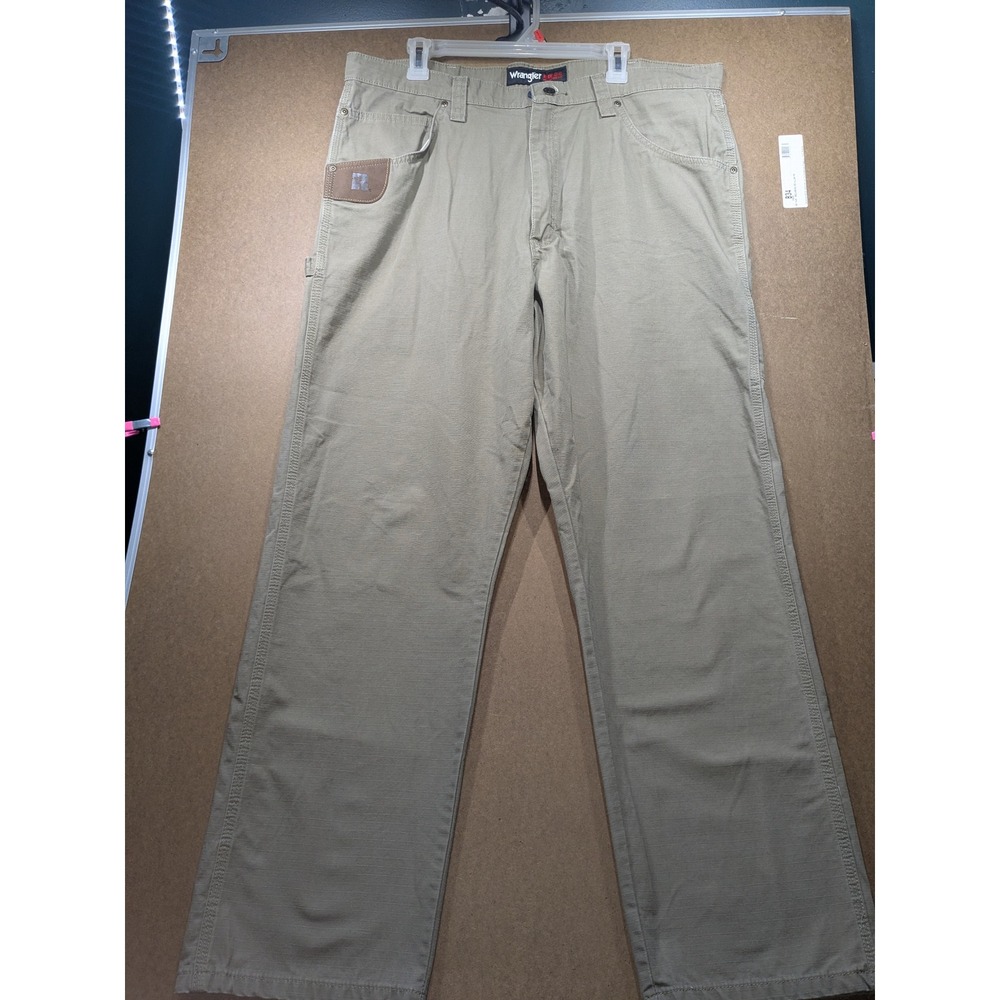 Wrangler Riggs Workwear Mens 38x32 Ripstop Ranger Pants Bark Khaki 3W020BR